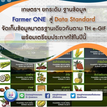 เกษตรฯ ยกระดับฐานข้อมูล Farmer ONE สู่ Data Standard จัดเก็บข้อมูลมาตรฐานเดียวกันตาม TH e-GIF พร้อมเตรียมประกาศใช้ในปีนี้ 